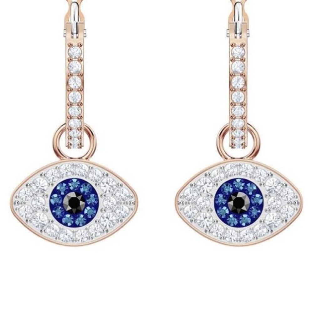 Swarovski Evil eye hoops